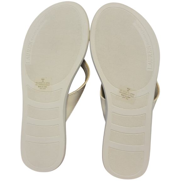 Lauren Ralph Lauren Women Raia Flip Flop Thong Sandals Size US 6B Cream White - Picture 3 of 4
